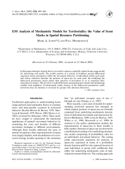 Journal of Theoretical Biology 210:449--461