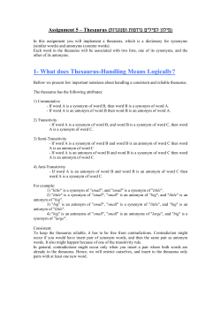 1- What does Thesaurus-Handling Means Logically?