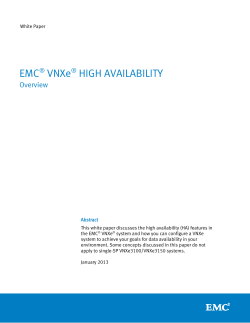 EMC VNXe High Availibility Overview