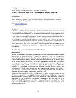 Analysis of Selected Failed Gully Erosion Control Works in Imo State