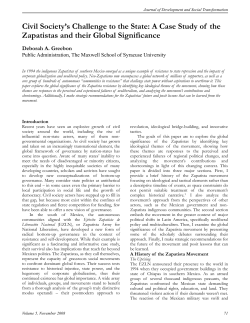 Civil Society`s Challenge to the State: A Case Study of the Zapatistas