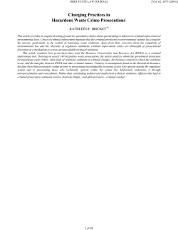 Charging Practices in Hazardous Waste Crime Prosecutions