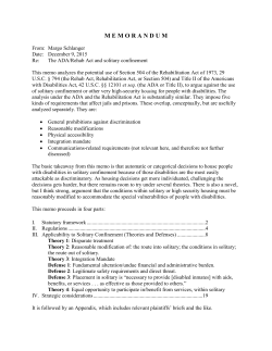 The ADA/Rehab Act and solitary confinement