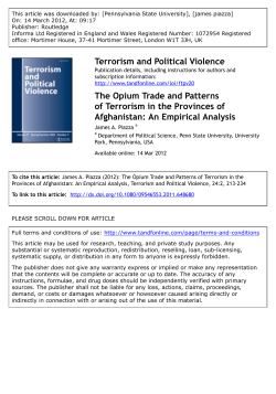 The Opium Trade and Patterns of Terrorism in