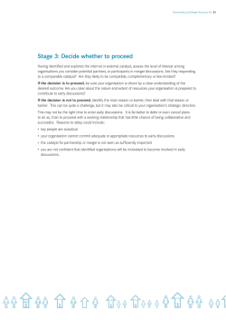 Stage 3 Deciding whether to proceed and Stage 4 Internal analysis