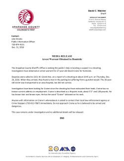 Arrest Warrant Obtained in Homicide