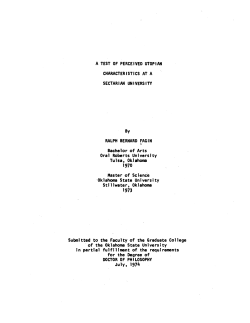 A TEST OF PERCEIVED UTOPIAN CHARACTERISTICS AT A