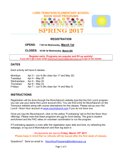 See Spring 2017 document - Lord Tennyson Elementary