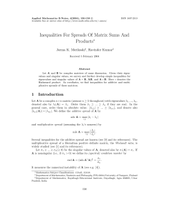 Inequalities For Spreads Of Matrix Sums And Products