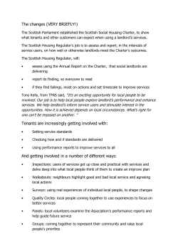 The changes (VERY BRIEFLY!) Tenants are increasingly getting