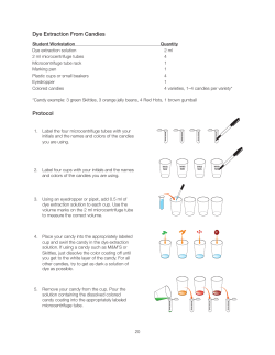 Dye Extraction From Candies - Bio-Rad