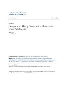 Comparison of Body Composition Measures in Older Adult Males