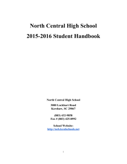 North Central High School 20152016 Student Handbook
