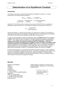 Determination of an Equilibrium Constant Lab