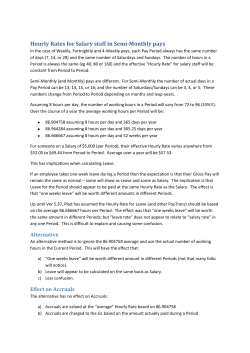 Hourly Rates for Salary staff in Semi