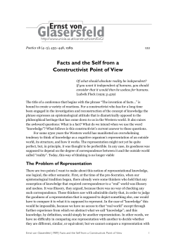 Facts and the Self from a Constructivist Point of View