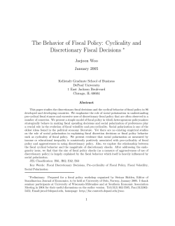 The Behavior of Fiscal Policy: Cyclicality and Discretionary Fiscal