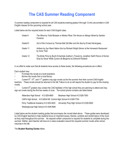 The CAS Summer Reading Component