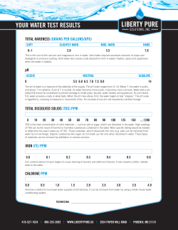 YOUR WATER TEST RESULTS