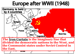 The Iron Curtain is the imaginary line that divided the democratic