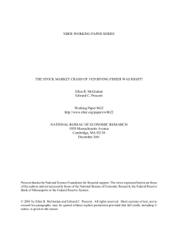 NBER WORKING PAPER SERIES THE STOCK MARKET CRASH