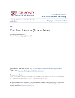 Caribbean Literature (Francophone)