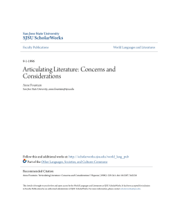 Articulating Literature: Concerns and Considerations