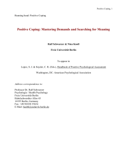 Positive Coping: Mastering Demands and Searching for