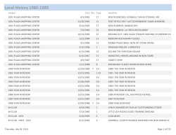 Local History 1980-1989