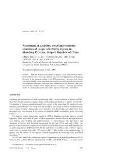 Assessment of disability, social and economic situations of