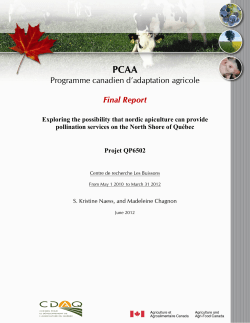 Programme canadien d`adaptation agricole Final Report