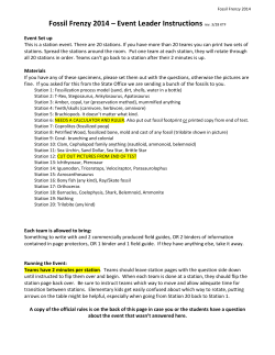 Fossil Frenzy 2014 - North Carolina Science Olympiad