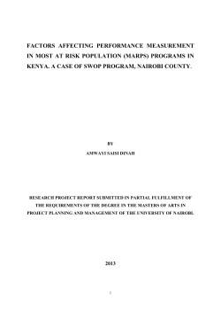 Factors affecting performance measurement in most at risk