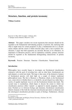 Structure, function, and protein taxonomy