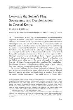 Lowering the Sultan`s Flag: Sovereignty and Decolonization in