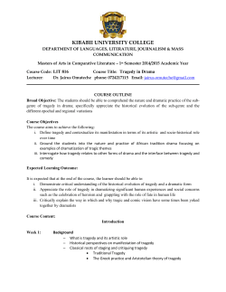 Tragedy in Drama - Kibabii University