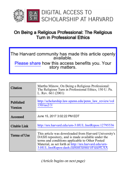 On Being a Religious Professional: The Religious Turn in
