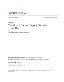 The Monroe Doctrine: Openly Defensive (1800