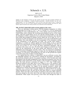 Schenck v. U.S. - Eric E. Johnson