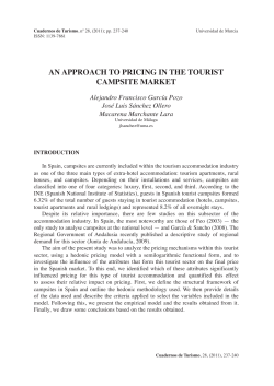 an approach to pricing in the tourist campsite market