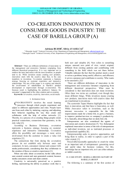 co-creation innovation in consumer goods industry: the case of