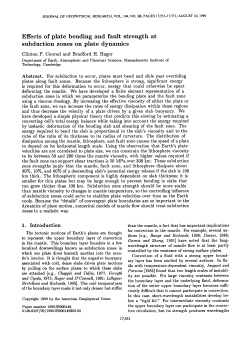 Effects of plate bending and fault strength at subduction zones on