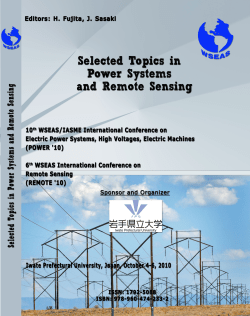 SELECTED TOPICS in POWER SYSTEMS and REMOTE