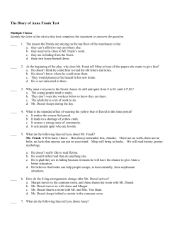 The Diary of Anne Frank Test