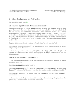 1 More Background on Polyhedra