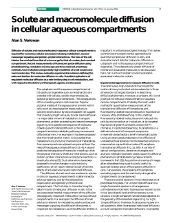 Solute and macromolecule diffusion in cellular aqueous compartments