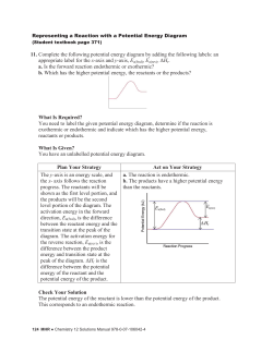 11. Complete the following potential energy diagram by adding the