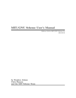MIT/GNU Scheme User`s Manual