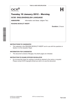 Unit A680/02 - Information and ideas - Higher tier - Reading