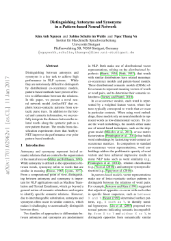 Distinguishing Antonyms and Synonyms in a Pattern